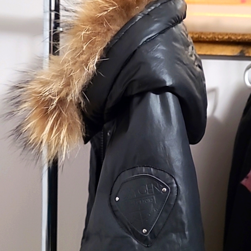 Black women's oxygen collection winter parka jacket Size Large - Picture 4 of 12